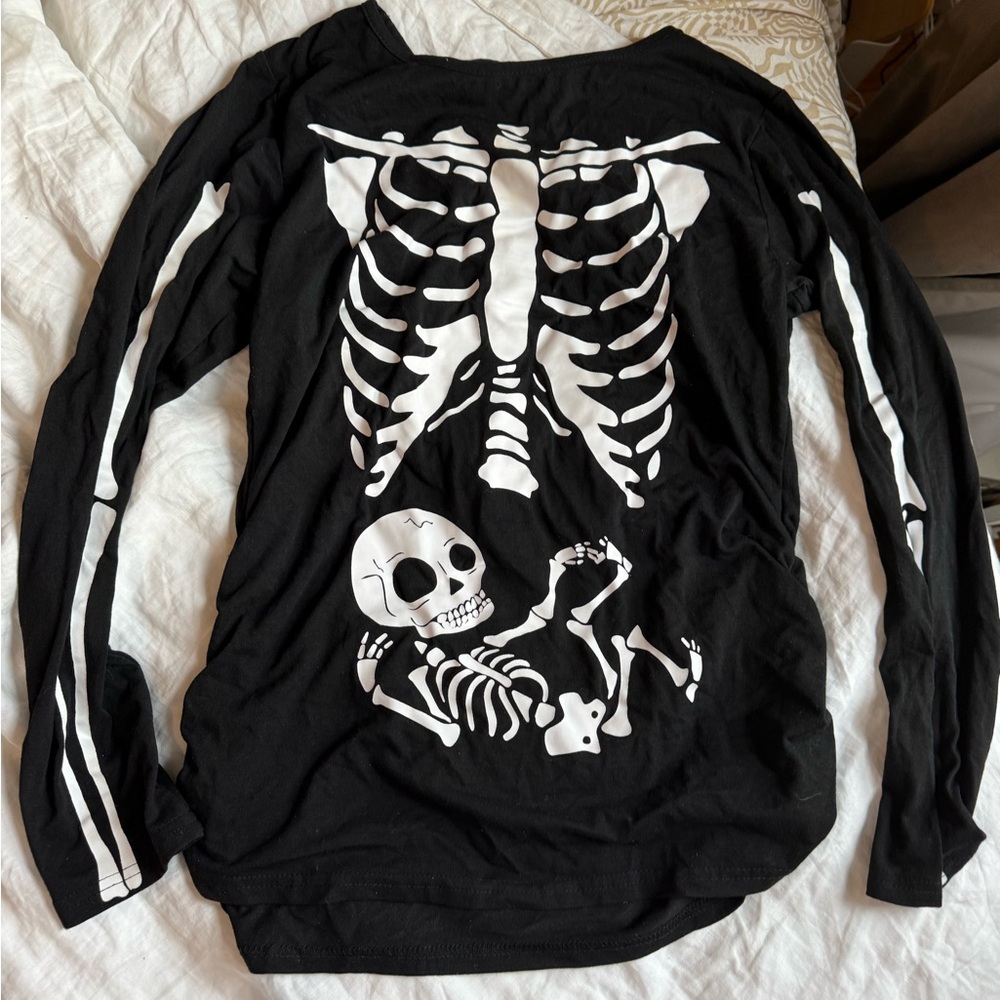 Mama and Baby Skeleton Maternity Long Sleeve Shirt